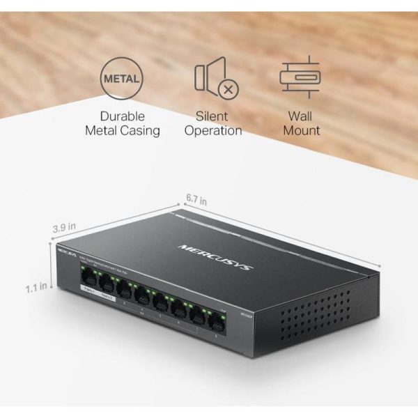 Mercusys 8-Port Gigabit Desktop Switch with 7-Port PoE, MS108GP - Slika 2