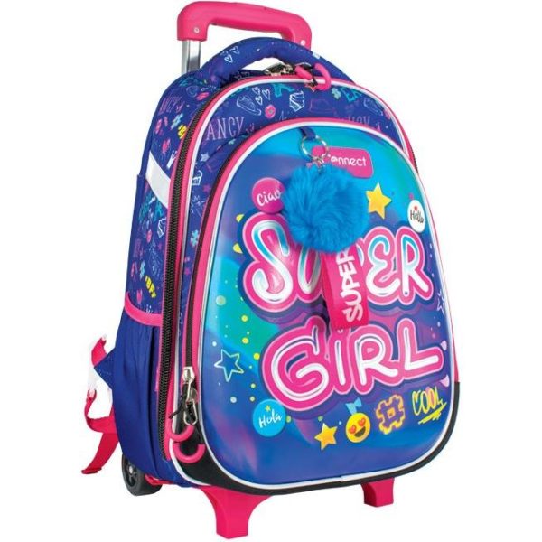 Ruksak školski s kotačićima XT Super Girl 25.Connect