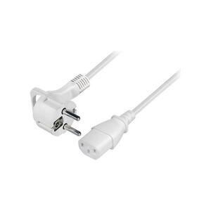 Transmedia Schuko plug flat to C13 jack 1,5m, White