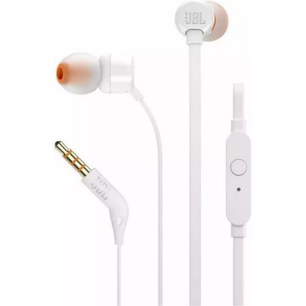 JBL Tune 110, in-ear slušalice s mikrofonom, bijele, JBLT110WHT