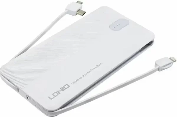 BATERIJA PRENOSIVA LDNIO 10000 mAh PL1013 + KABELI MIKRO LIGHTNING TIP C BIJELA