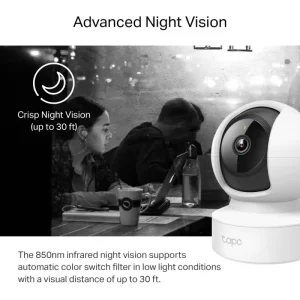 TP-LINK Tapo C212 Home Security Wi-Fi Camera, 2K 3MP, 2.4 GHz, WPA/WPA2-PSK, 128-bit AES encrypt. with SSL/TLS security, PAN/Tilt View: 360° horizon., 113° vertic., Built-in microph. and speaker, mic