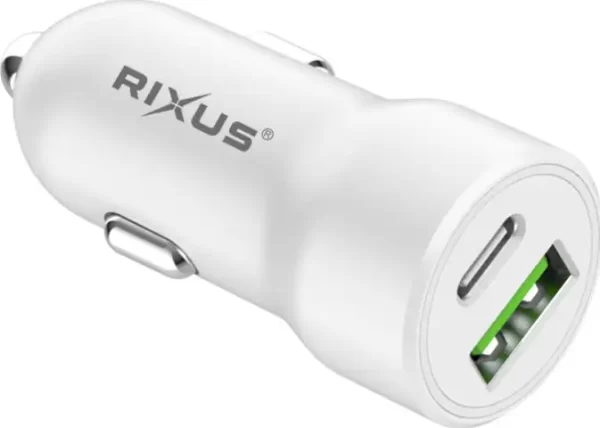 Rixus RXCC16S Super Fast Car Adapter Dual-Port (PD+QC 3.0)