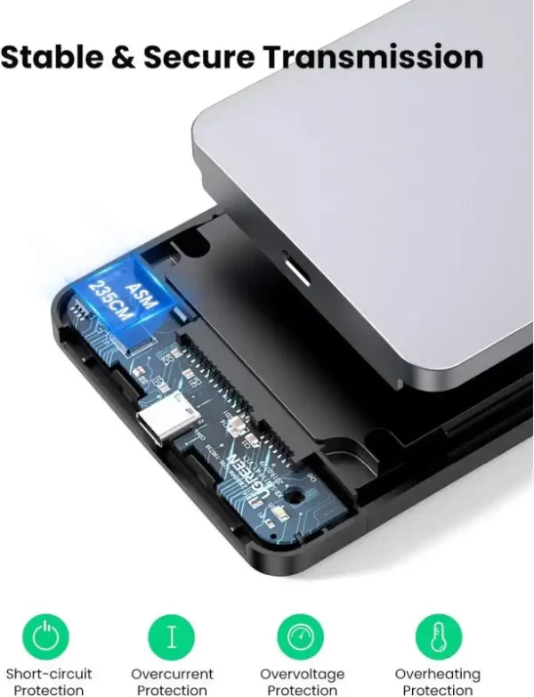 UGREEN vanjsko kućište, 2.5" HDD/SSD, SATA, USB-C 3.1 - Slika 7