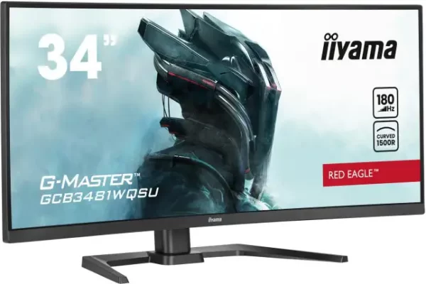 IIYAMA 34" G-Master GCB3481WQSU-B1 UWQHD (3440×1440) zakrivljeni VA, 180Hz, 21:9, 0.3ms, 500cd/m2, 4000:1, 2×HDMI/2×DP, 4×USB3.2, FreeSync Premium, HA, zvučnici, crni