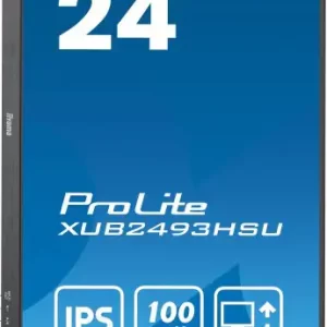 IIYAMA 24" XUB2493HSU-B7 FHD (1920x1080) IPS, Pivot, 100Hz, 1ms, 300 cd/m2, 1300:1, HDMI/DP, 2×USB-A, zvučnici, crni