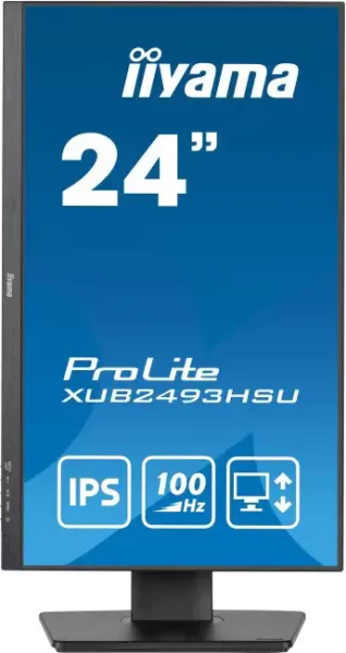 IIYAMA 24" XUB2493HSU-B7 FHD (1920x1080) IPS, Pivot, 100Hz, 1ms, 300 cd/m2, 1300:1, HDMI/DP, 2×USB-A, zvučnici, crni