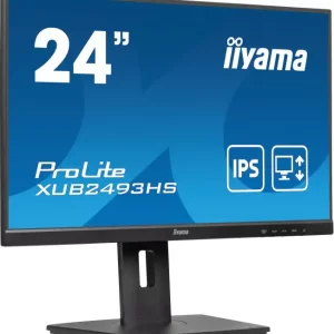 IIYAMA 24" XUB2493HS-B6 FHD (1920×1080) IPS, 100Hz, 16:9, 0.5ms, 250 cd/m2, 1300:1, 1xHDMI/DP, Pivot, zvučnici, crni
