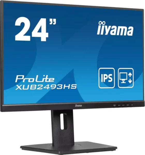 IIYAMA 24" XUB2493HS-B6 FHD (1920×1080) IPS, 100Hz, 16:9, 0.5ms, 250 cd/m2, 1300:1, 1xHDMI/DP, Pivot, zvučnici, crni