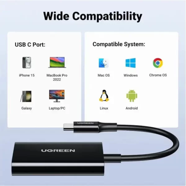 UGREEN čitač memorijskih kartica, TF/SD/MicroSD kartice, USB-C, 15cm, crni - Slika 9