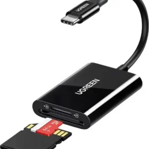 UGREEN čitač memorijskih kartica, TF/SD/MicroSD kartice, USB-C, 15cm, crni