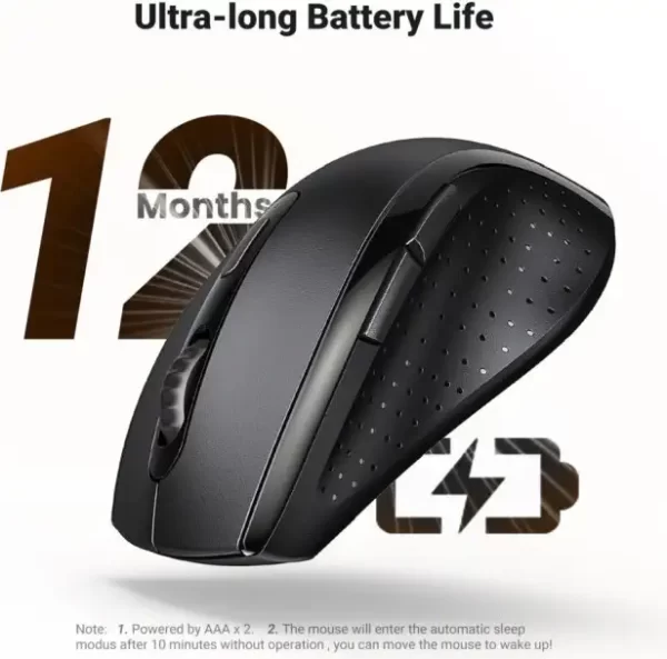 UGREEN bežični miš, 1600 DPI, USB, crni - Slika 7