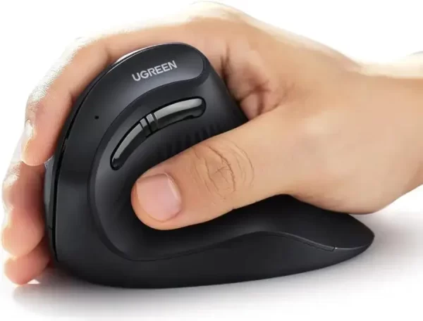 UGREEN bežični ergonomski vertikalni miš, bluetooth, 4000 DPI, USB, crni - Slika 4