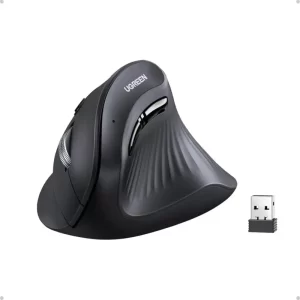 UGREEN bežični ergonomski vertikalni miš, bluetooth, 4000 DPI, USB, crni