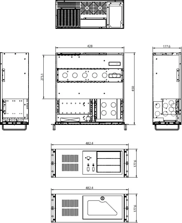 Roline VALUE 19" 4U industrijsko Rack-Mount serversko kućište, STD, crno - Slika 4