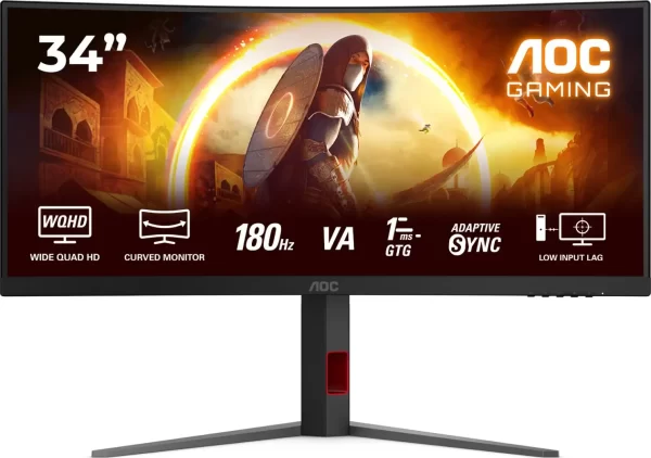AOC LED 34", CU34G4, WQHD, VA, 180Hz, HAS,