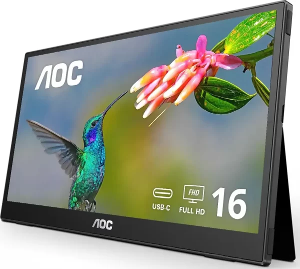 AOC 16T3EA, 15,6", FHD, USB-C 15W, prijenosni