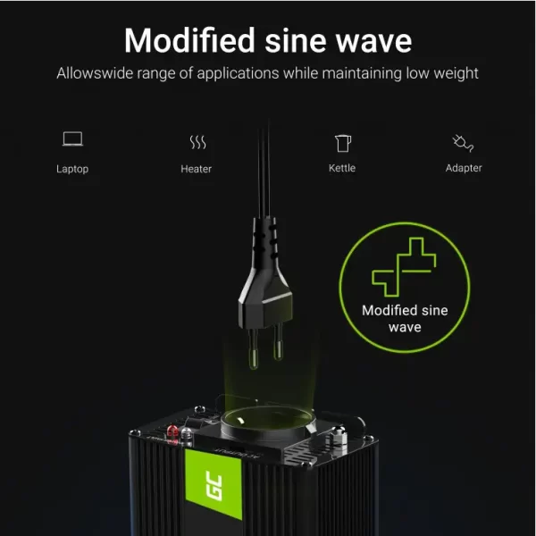 Green Cell strujni inverter 12V na 230V, 500W/1000W (INV03DE) - Slika 2