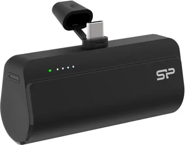 Silicon Power punjač Powerbank QD50, 5000mAh, 20W, integrated Type C connector+Type C port, QC3.0+PD, crni