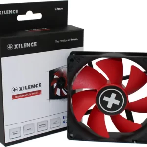 Xilence hladnjak za kućište 92×92×25mm, PWM, crno/crveni