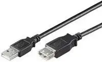 NaviaTec USB 2.0 A muški na A ženski kabel, 2m, crni