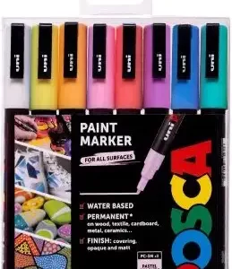 Uni pak marker Posca pc-3m pastelne boje 8/1 (zamjena š 75522)