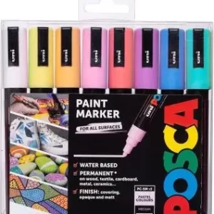 Uni pak marker Posca pc-5m pastelne boje 8/1 (zamjena š 75434)