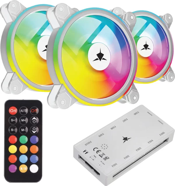 White Shark FAN GCF-S028-005 NEBULA-2 BIJELI ARGB KIT