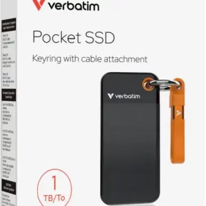 Verbatim Pocket 1TB SSD vanjski disk, USB 3.2 Gen2, Black/Orange