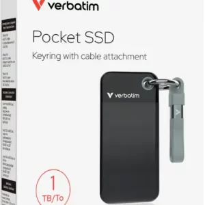 Verbatim Pocket 1TB SSD vanjski disk, USB 3.2 Gen2, Black/Grey