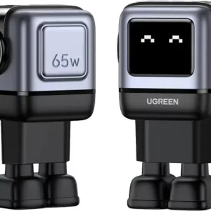 UGREEN Robot zidni punjač 65W, 2x USB-C, 1xUSB-A, GaN, sivo crni