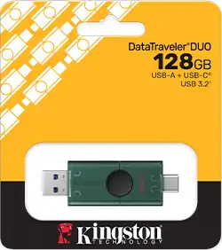 KINGSTON 128GB USB-A + USB-C 3.2 Gen 1, DTDEG2/128GB