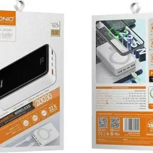 BATERIJA PRENOSIVA S BEŽIČNIM PUNJENJEM LDNIO 20000 mAh PQ18