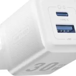 Vention 2-Port USB (C A) GaN Charger (30W 30W) EU-Plug, White