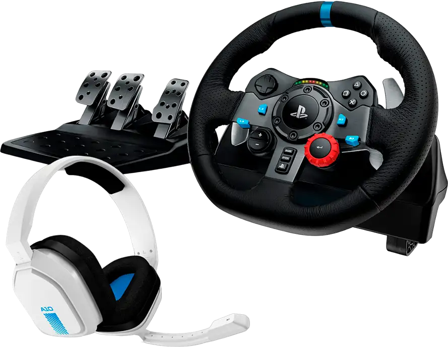 LOGITECH G29 Driving Force Racing Wheel for PS + Astro A10 - WHITE