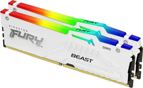 Kingston 64GB 6000MT/s DDR5 CL30 DIMM (Kit of 2) FURY Beast White RGB EXPO