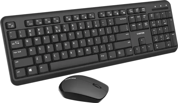 CANYON SET-W20 EN/AD Keyboard+Mouse Velvet Wireless Black