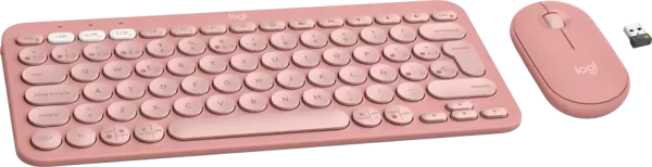 LOGITECH Pebble 2 Bluetooth Keyboard Combo - TONAL ROSE - US INT'L