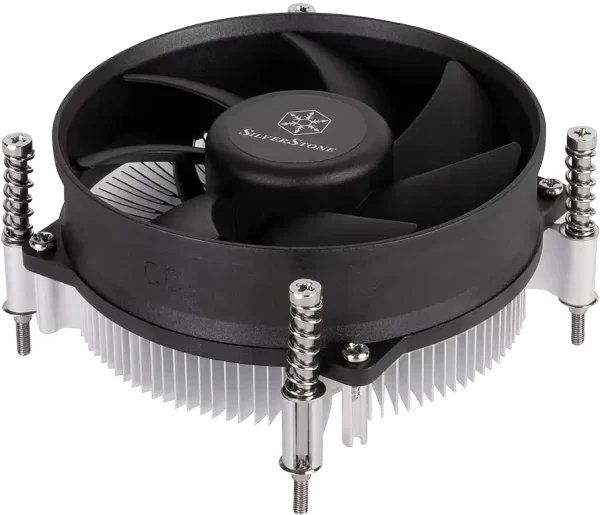 SilverStone CPU Cooler NT09-1700, Low-profile CPU heatsink for Intel LGA1700, Supports Intel LGA 1700 processors, low profile systems, 45mm height, Low noise quiet 92mm fan, Aluminium fins, Black