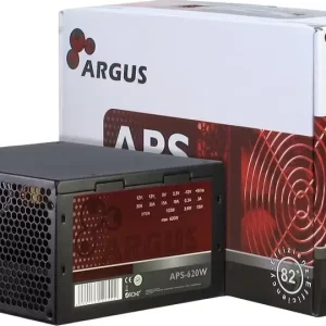 Power Supply INTER-TECH Argus APS 620W, efficiency 86.3%, dual rail (30A/30A), 120 mm silent fan with automatic control, 1x6+2pinPCIE, 4xSATA, 4xMolex, 1xFloppy, 1x4+4pinEPS12V, Active PFC, OVP/SCP/OP