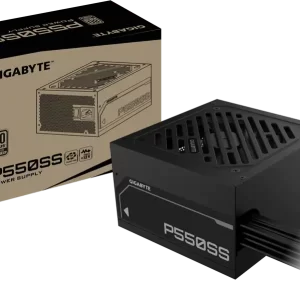 GIGABYTE PSU GP-P550SS, 550W 80Plus Silver, 230V EU, ATX 3.0 (3.1), 120mm Fluid Dynamic Bearing fan, Active PFC, Flat cable, +12v Rail, OVP/OPP/SCP/UVP/OCP/OTP, Black