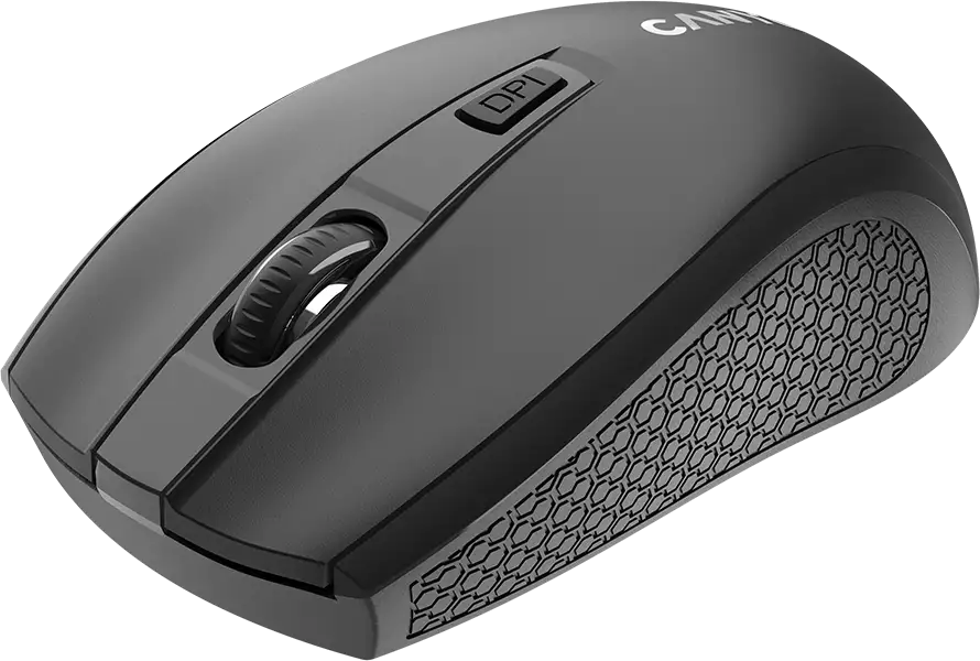CANYON MW-7, 2.4Ghz wireless mouse, 6 buttons, DPI 800/1200/1600, with 1 AA battery ,size 110*60*37mm,58g,black