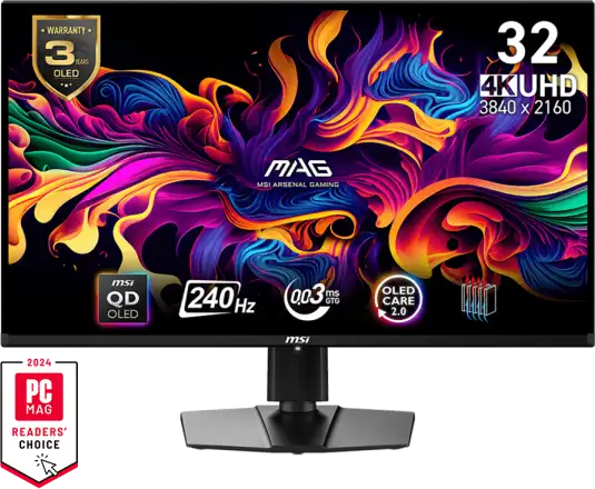 MONITOR 32" MSI MAG 321UPX, QD-OLED, 240Hz, 0.03ms, 4K (2160p). MAG 321UPX QD-OLED