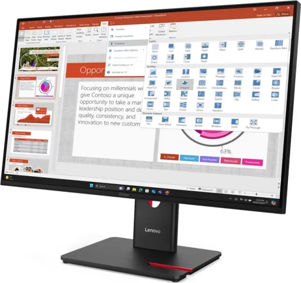 MONITOR 27" LENOVO THINKVISION T27-40, FHD, VGA, DP, 4ms, 48-120Hz, 36 MJ. JAMSTVA, 64A5MAT6EU
