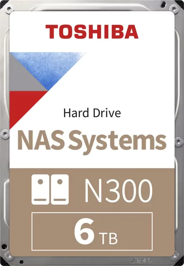 HDD NAS TOSHIBA N300 6TB CMR, 3.5'', 512MB, 7200RPM, SATA, RV Sensor, TBW: 180