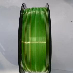 Silk PLA filament 1.75 mm, 1 kg, yellow/green