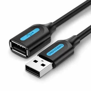 USB KABEL USB MUŠKI 2.0 NA USB ŽENSKI 2.0 PRODUŽNI VENTION 2 m CBIBH PVC CRNI