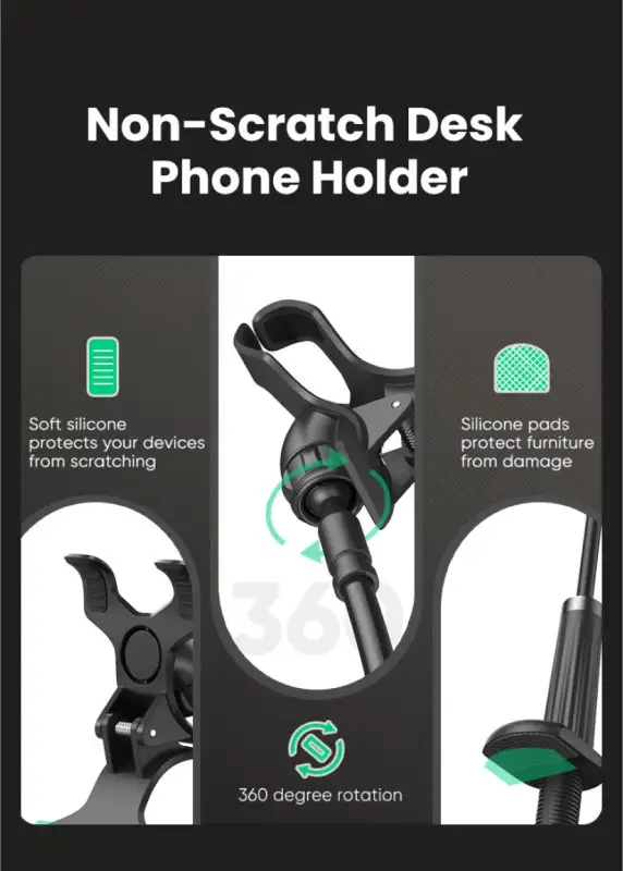 UGREEN držač za smartphone, fleksibilni, crni, 90cm - Slika 6