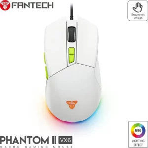 MIŠ GAMING ŽIČNI FANTECH 7200 DPI PHANTOM II VX6 BIJELI
