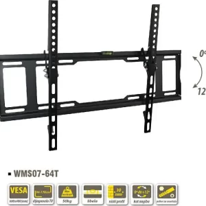 TV NOSAČ ZA LCD DIJAGONALE 94-178 cm, NAGIB 0-12 +CLASS WMS07-64T